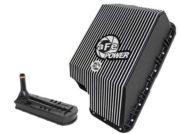 aFe Power aFe Power Ford Diesel Trucks 94-10 V8-7.3L6.0L6.4L td Pro Series Transmission Pan Black w Machined Fins 46-70122-1 | 46-70122-1