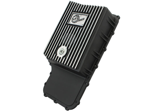 aFe Power Ford Super Duty Trucks 11-21 6R140 Transmission Pro Series Transmission Pan Black w Machined Fins 46-70182