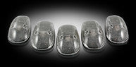 Recon Lighting Dodge 99-02 RAM 5-Piece Set Smoked Cab Roof Light Lens with Amber LEDs 264145BK