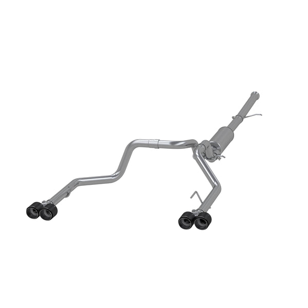 MBRP 2022 2022 Chevrolet GMC 1500 Silverado Sierra 6.2L (LTD Limited) T304 Stainless Steel 3.0 Cat-Back 2.5 Dual Split Rear Quad Carbon Fiber Tips | S50053CF