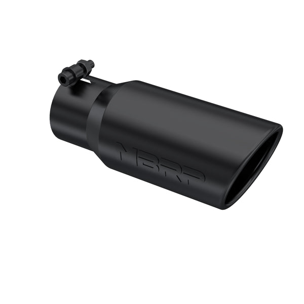 MBRP Black Coated Tip; 4 OD; Angled Cut Rolled End; 3 inlet; 10 length T5155BLK