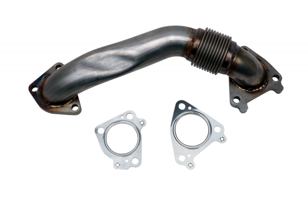 Wehrli Custom Fabrication Wehrli CUSAtom Passenger Up Pipe w Gaskets (Single Turbo) 2in 01-04 LB7 Duramax Stainless 100654