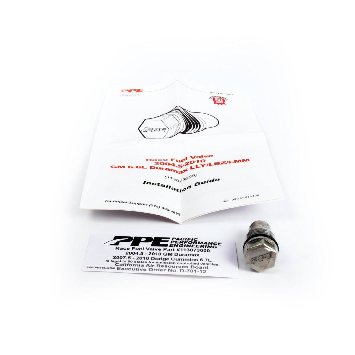 Pacific Engineering PPE Race Fuel Valve - GM 6.6L Duramax 2004.5-2010 and RAM 6.7L Cummins 2007.5-2018 113073000