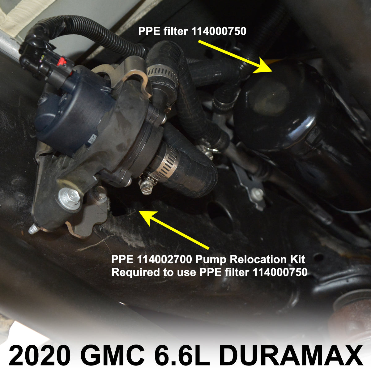 Pacific Engineering PPE Power Fuel Coolant Pump Relocation Kit - GM 6.6L Duramax 2020-2026 114002700