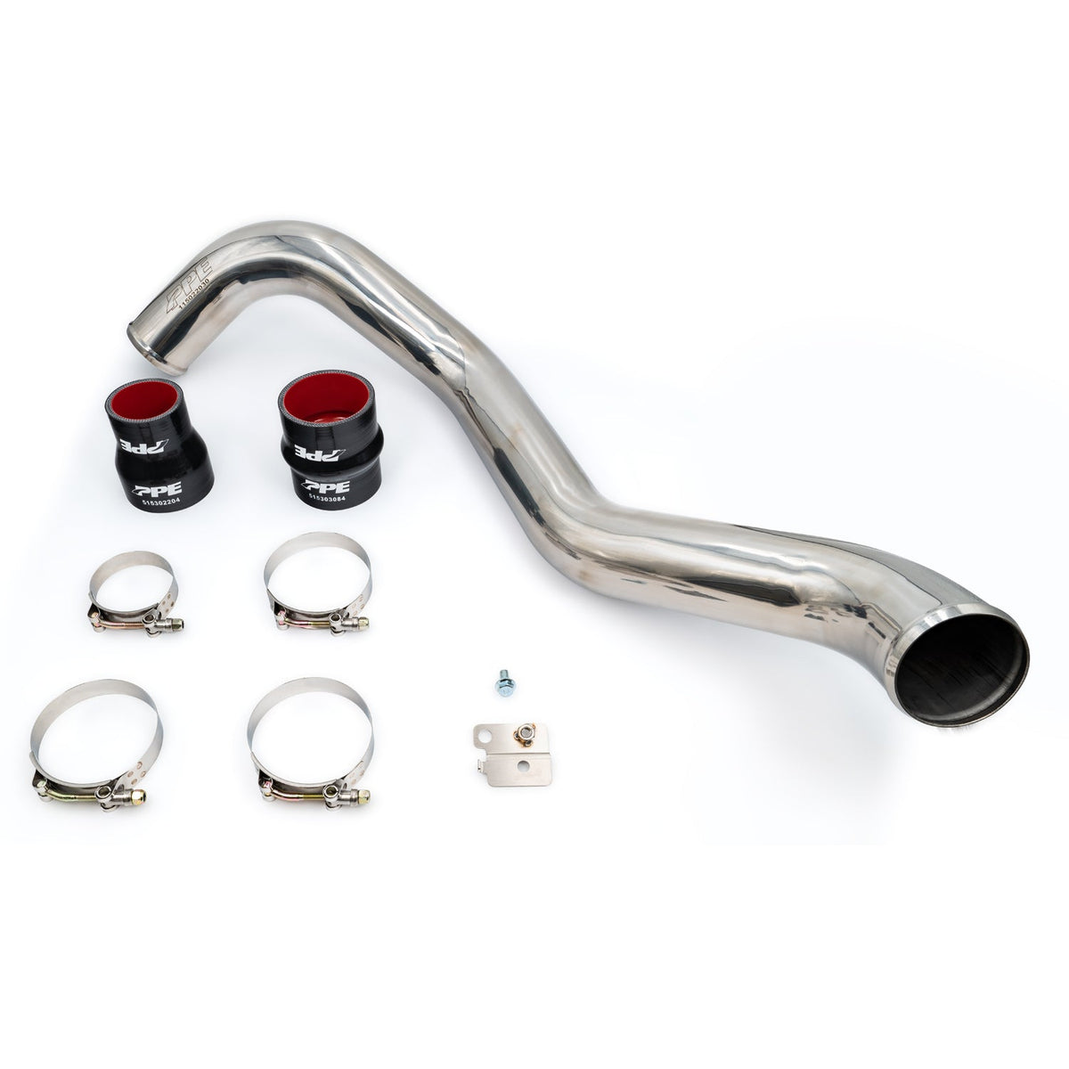 Pacific Engineering PPE Power Intercooler Charge Pipe Kit Hot Side - GM 6.6L Duramax 2004.5-2010 - Polished 115022030