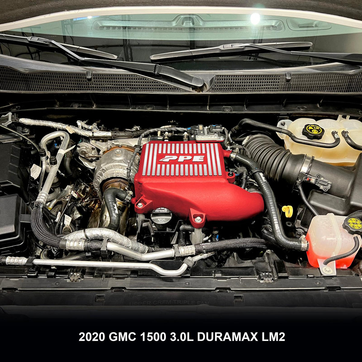 Pacific Engineering PPE Power Intercooler Kit - Air to Water - GM 3.0L Duramax 2020-2026 LM2 LZ0 - Red  Brushed Fins 115030012