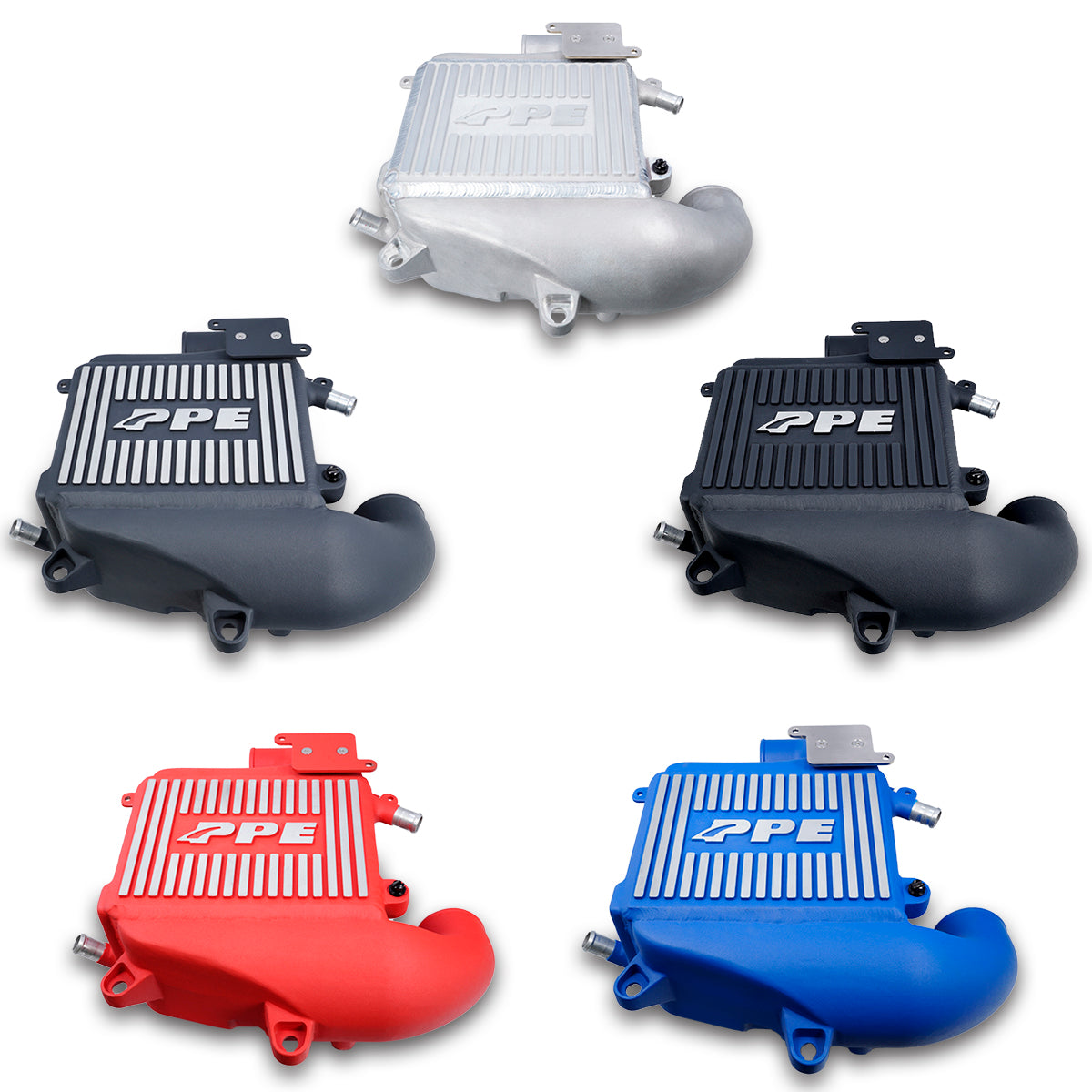 Pacific Engineering PPE Power Intercooler Kit - Air to Water - GM 3.0L Duramax 2020-2026 LM2 LZ0 - Red  Brushed Fins 115030012
