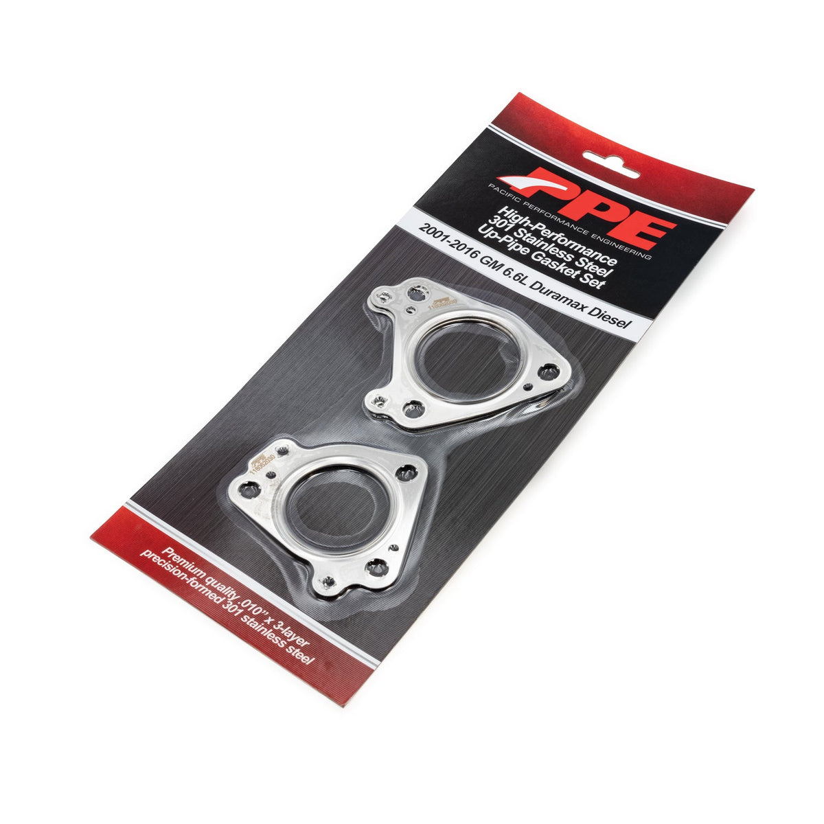 Pacific Engineering PPE Power High-Flow Exhaust Manifold and Up-Pipe Kit 2001-2004 Federal 2001 California GM 6.6L Duramax - Black 116111020