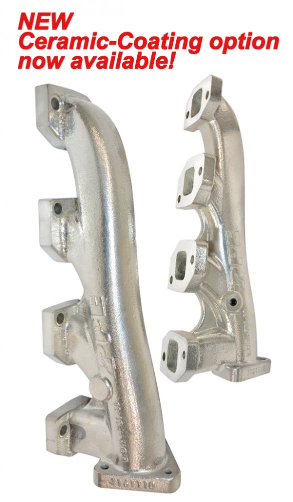 Pacific Engineering PPE Power High Flow Exhaust Manifold and Up-Pipe Kit - 2006-2007 GM 6.6L LBZ California Emissions - Raw 116111600