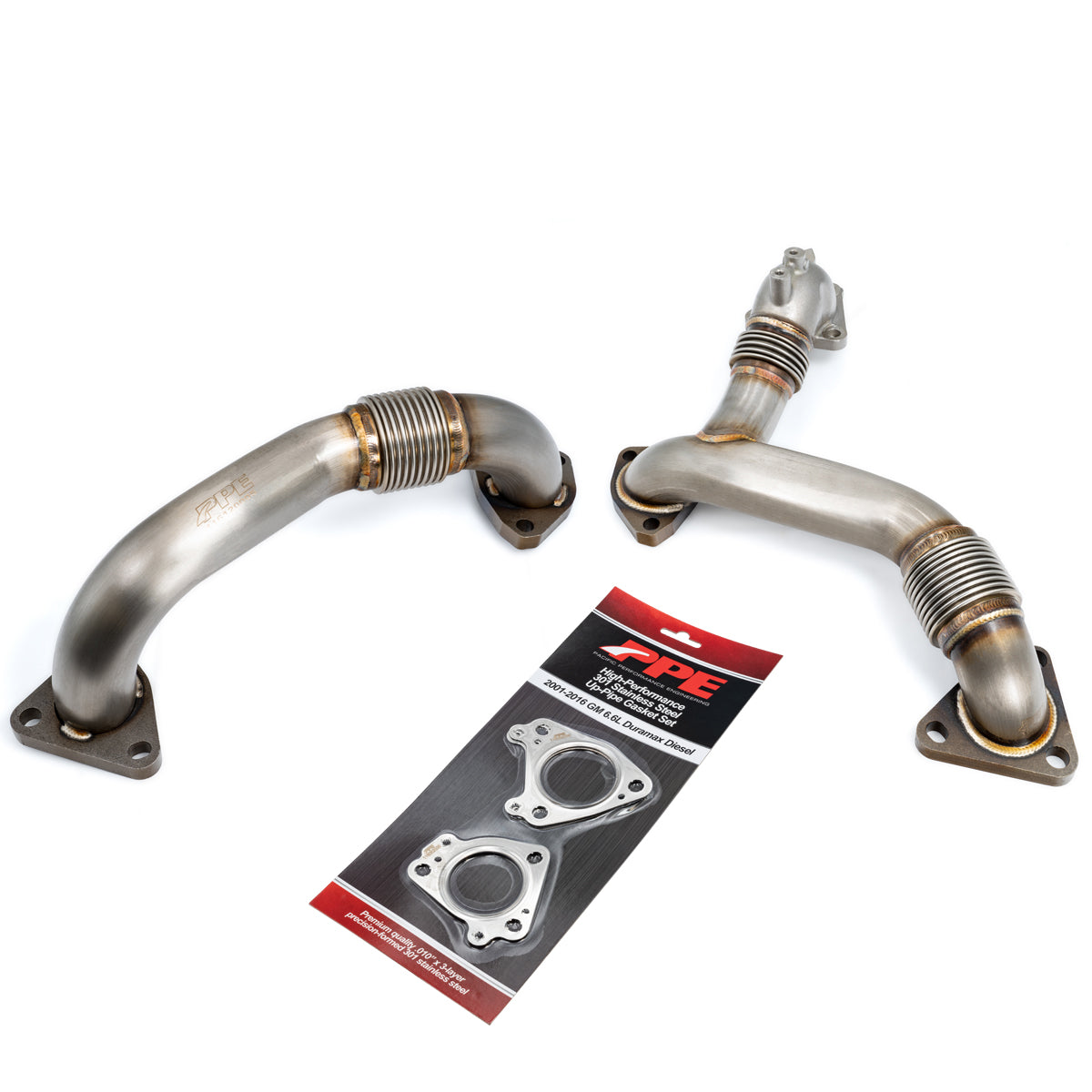 Pacific Engineering PPE Up-Pipe Set 2011-2016 GM 6.6L Duramax LML w EGR (For OEM Exh Man) 116121115