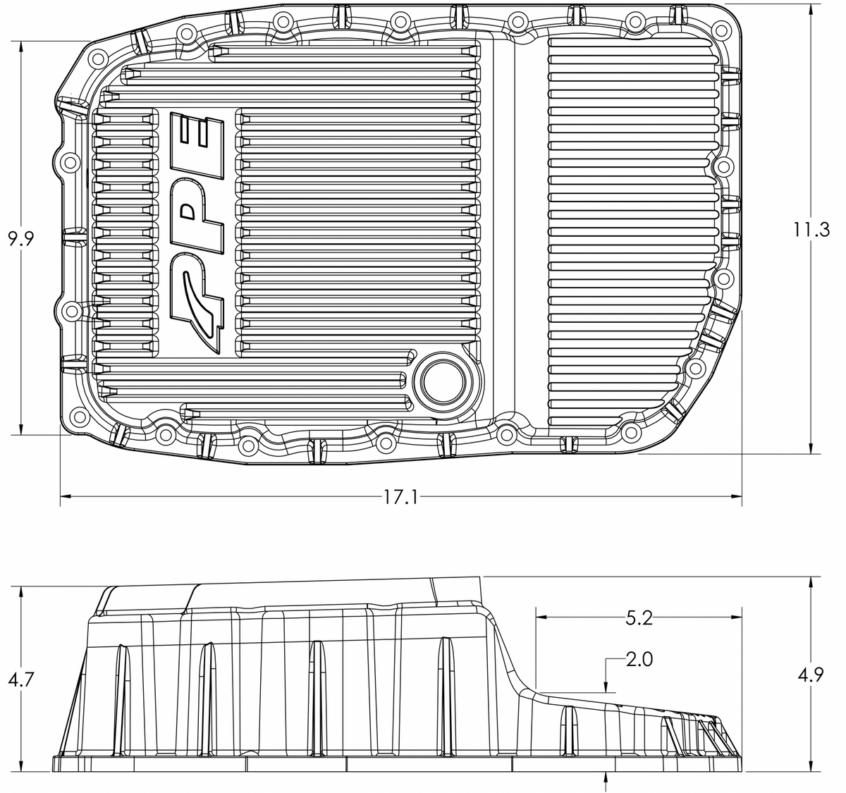 Pacific Engineering PPE 6L80 Deep Pan - GM Pickup SUV 2007-2020 - RAW 128051600