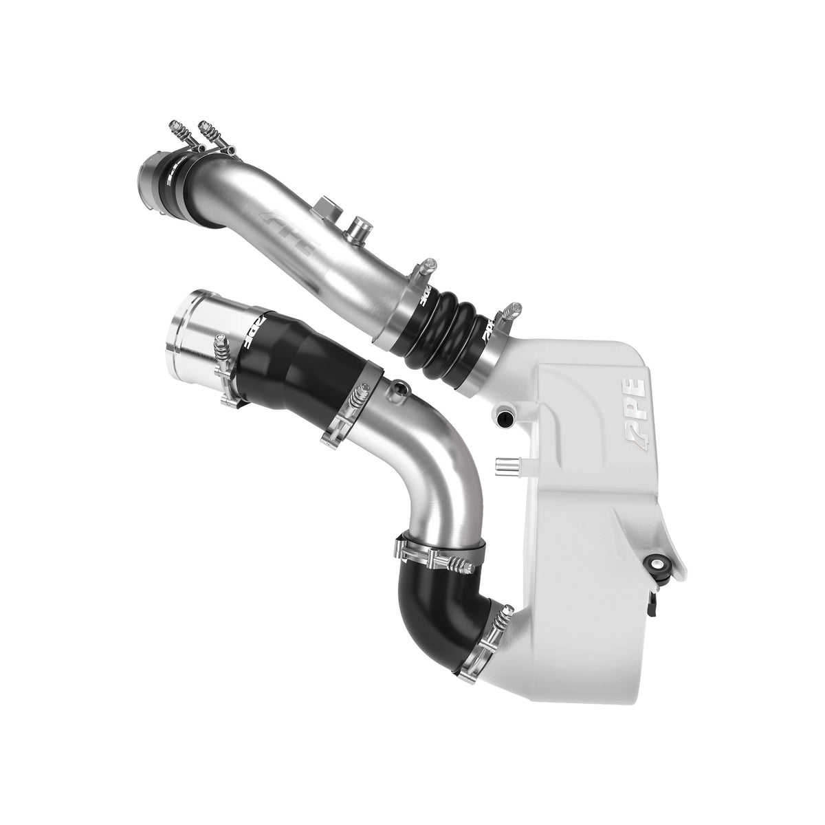 Pacific Engineering PPE Air to Water Intercooler Kit - Ford 6.7L Power Stroke 2011-2026 - Raw I C - Brushed Pipes 315045200 | 315045200