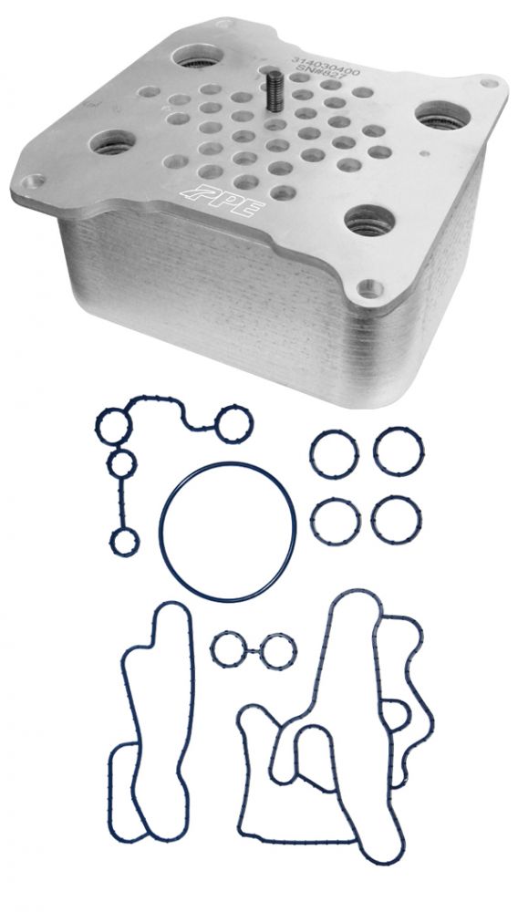 Pacific Engineering PPE Heavy-Duty Replacement Oil Cooler and gasket kit - Ford 6.4L Power Stroke 2008-2010 314030410
