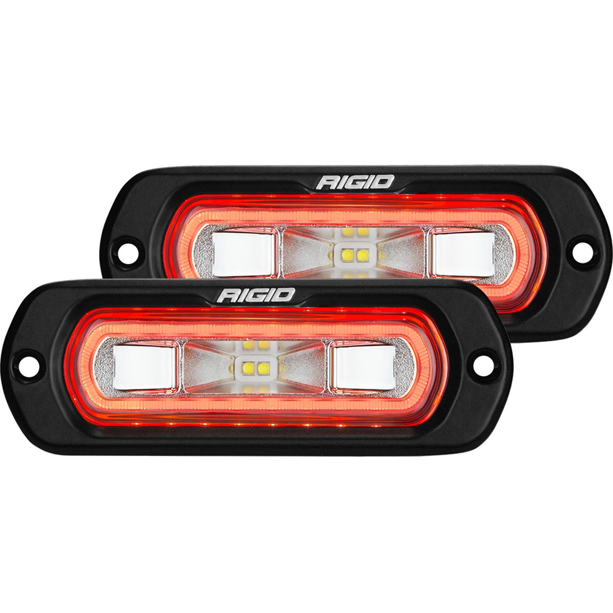 Rigid Industries SR-L Series Off-Road Spreader Pod 3 Wire Flush Mount With Red Halo Pair RIGID Industries | 53222