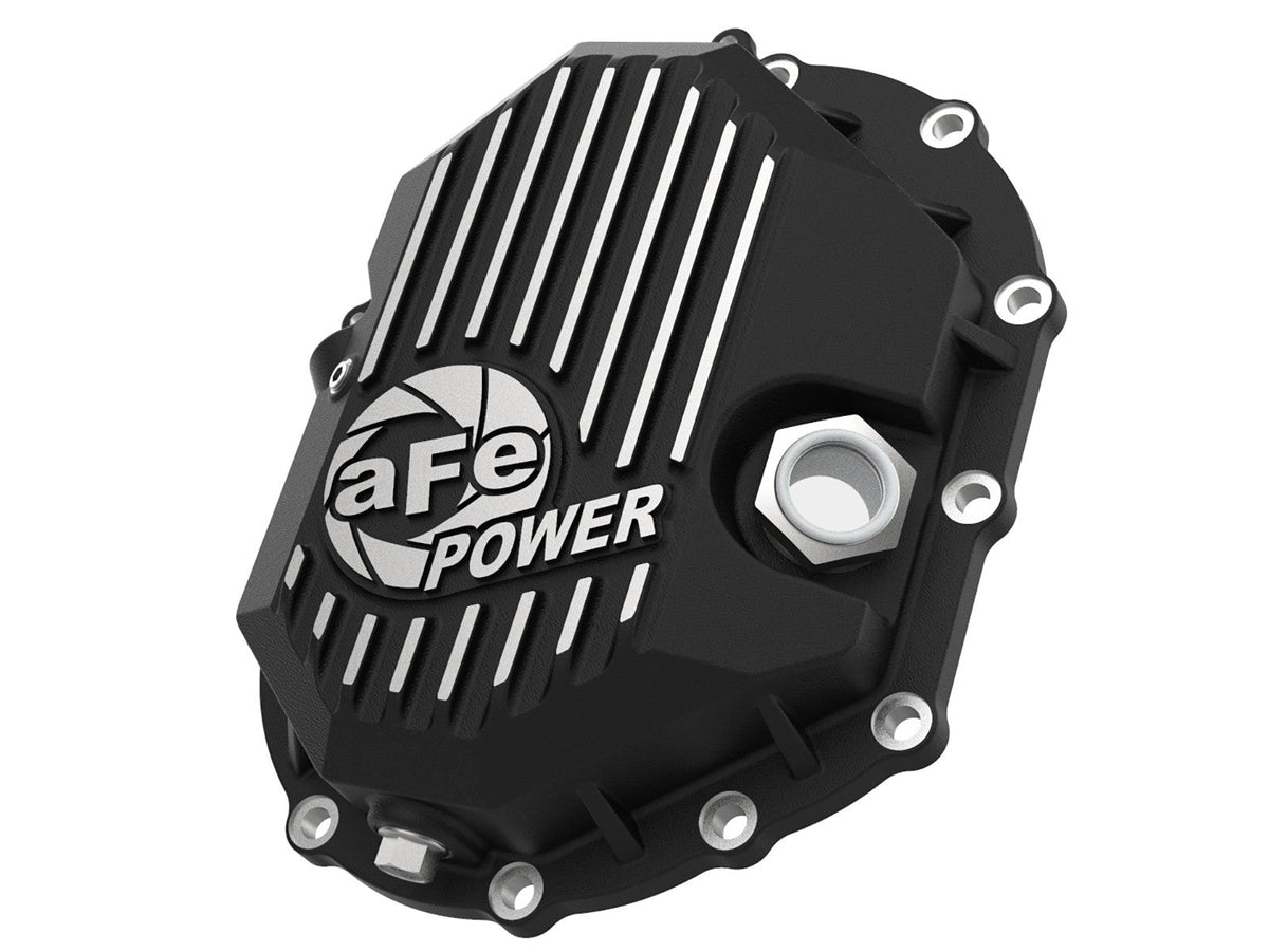 aFe Power GM 25003500 11-20 V8-6.0L6.6L AAM 9.25 Pro Series Front Differential Cover Black w Machined Fins 46-71050B
