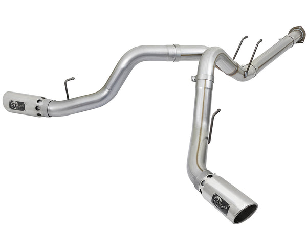 aFe Power Ford Diesel Trucks 17-26 V8-6.7L td Atlas 4 In Aluminized Steel DPF-Back Exhaust System wPolished Tip | 49-03092-P