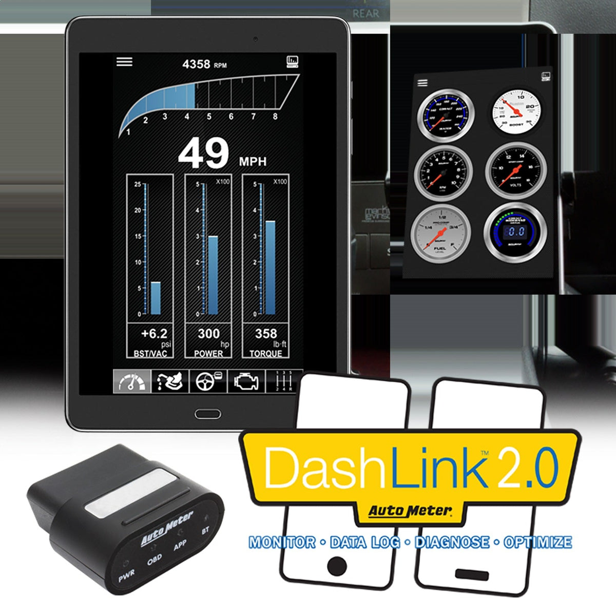 Autometer OBD-II WIRELESS DATA MODULE BLUETOOTH FOR ANDROID AND APPLE IOS DEVICES DASHLINK | 6036
