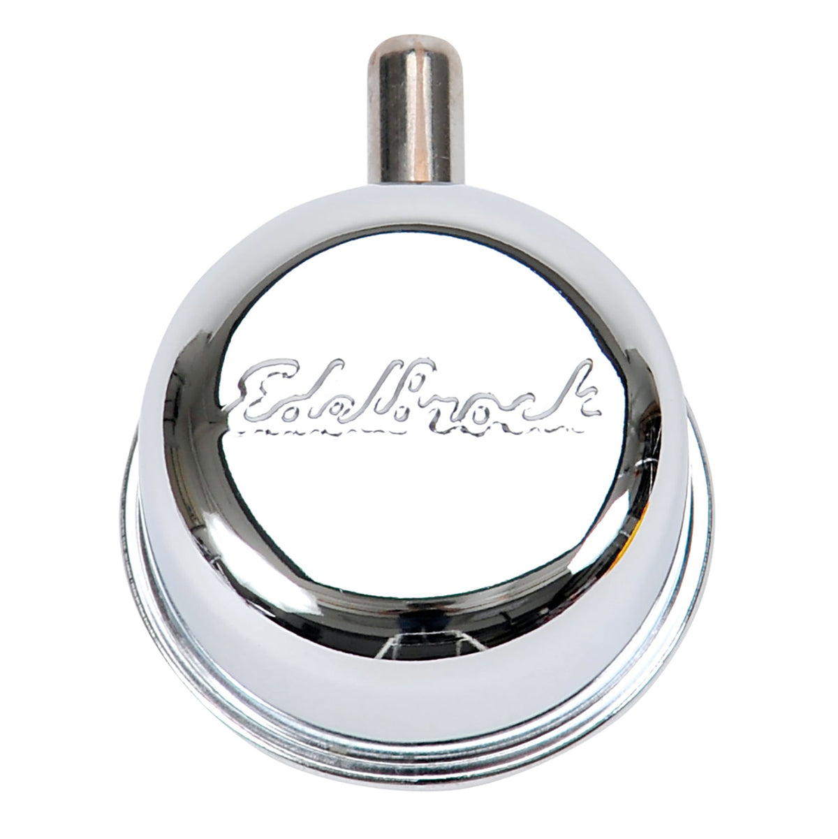 Edelbrock SIGNATURE SERIES CHROME ROUND PUSH-IN BREATHER WITH 90DEG VENT NIPPLE 4410
