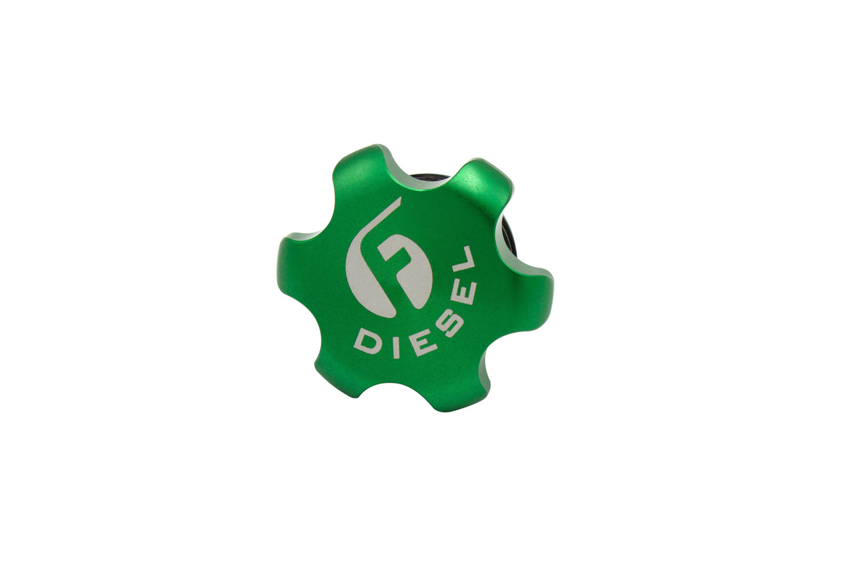 Fleece Performance Fleece Perfromance Green Anodized Billet Fuel Cap for 2013-2018 Cummins FLCFPE-FC-1316-GRN | FPE-FC-1316-GRN