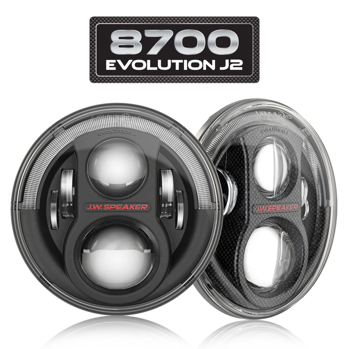 JW Speaker J.W. Speaker 12V DOT LED High and Low Beam Headlights with Black Bezel 2 Light Kit 0554543 | 554543