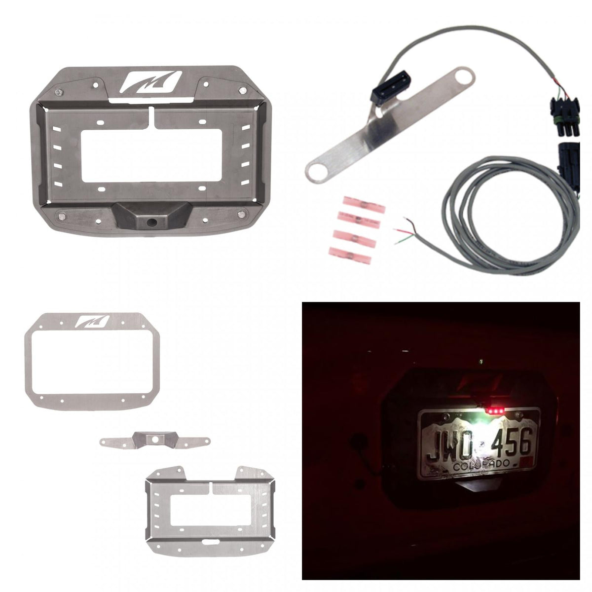 Motobilt Spare Tire Delete Tag Mount  Tag Light Combo for Jeep JL  JLU MB1077-LD-PL6 MB1077-LD-PL6