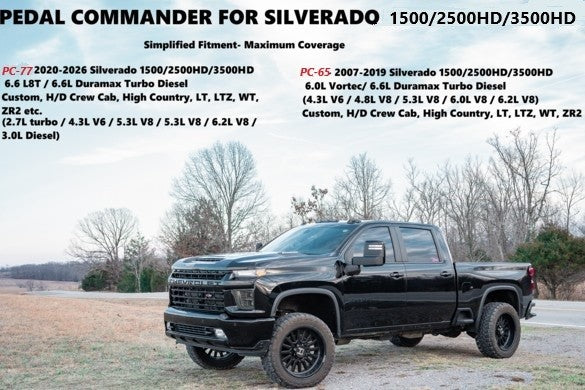Pedal Commander Throttle Response Controller for GMC Sierra 2020 Fits: 5th Gen 1500 2500HD 3500HD SLE SLT Denali Elevation Performance Parts Accessories PC-77
