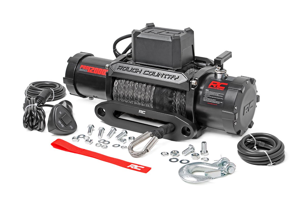 Rough Country 12000-Lb Pro Series Winch  Synthetic Rope PRO12000S