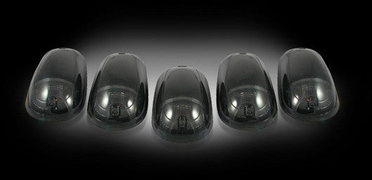 Recon Lighting Ford 99-16 Superduty 5-Piece Set Smoked Lens with White and Amber Strobe LEDs and White or Amber Running Light LEDs - Complete Kit With Wiring and Hardware 264143BKS