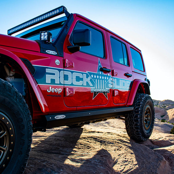 Rock Slide Engineering Jeep JL Side Step Sliders For 2024 Wrangler JL 4 Door Models Set Rock Slide Engineering | BD-SS-301-JL4