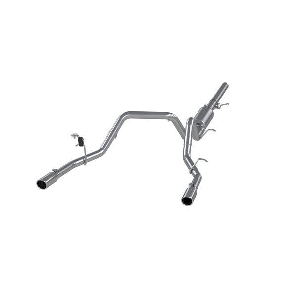 MBRP 2014 2018 Chevrolet GMC 1500 Silverado Sierra 4.3L V6 5.3L V8 - One-piece driveshaft only Aluminized Steel 3 Cat Back Dual Split Rear | S5084AL