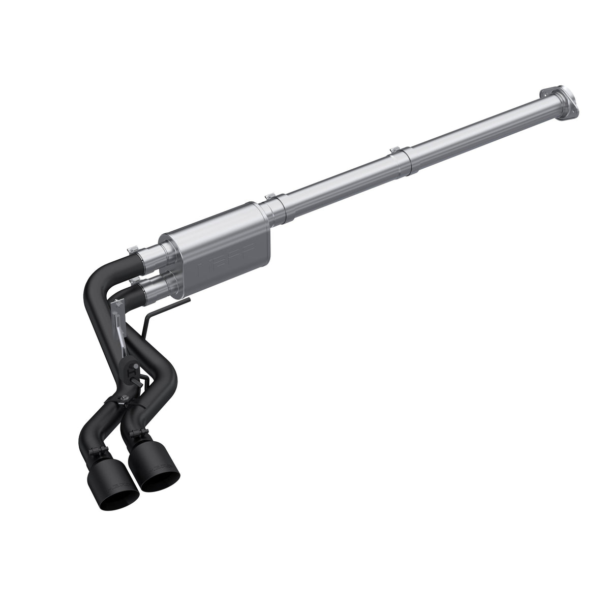 MBRP 2021 2026 Ford F150 2.7L EcoBoost 3.5L EcoBoost 5.0L Black-Coated Aluminized Steel 3 Cat-Back 2.5 Dual Pre-Axle Race Profile | S5217BLK