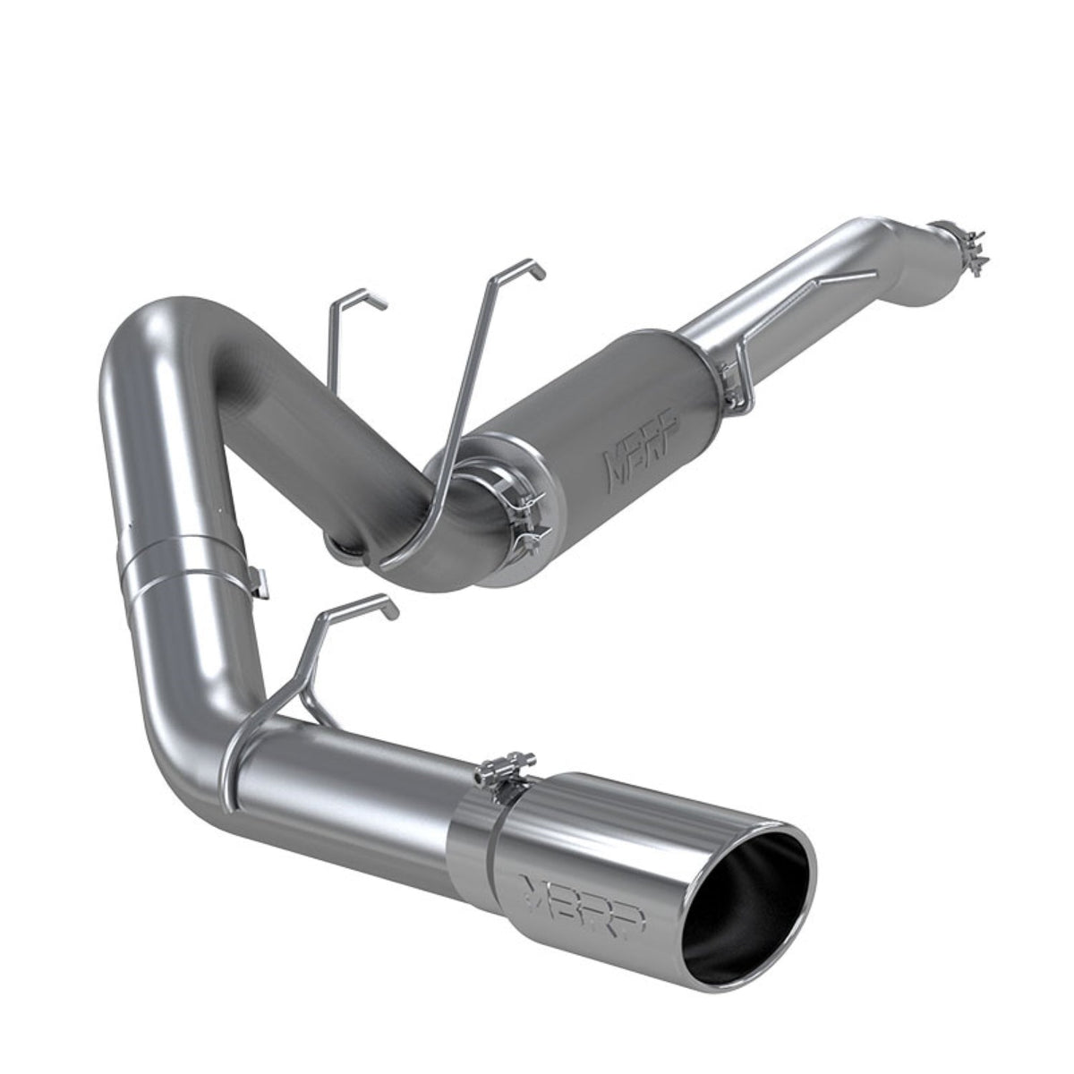 MBRP 2017 2026 Ford F250 F350 Super Crew Cab 6.2L 6.8L  7.3L Aluminized Steel 4 Resonator Back Single Side Street Version S5247AL