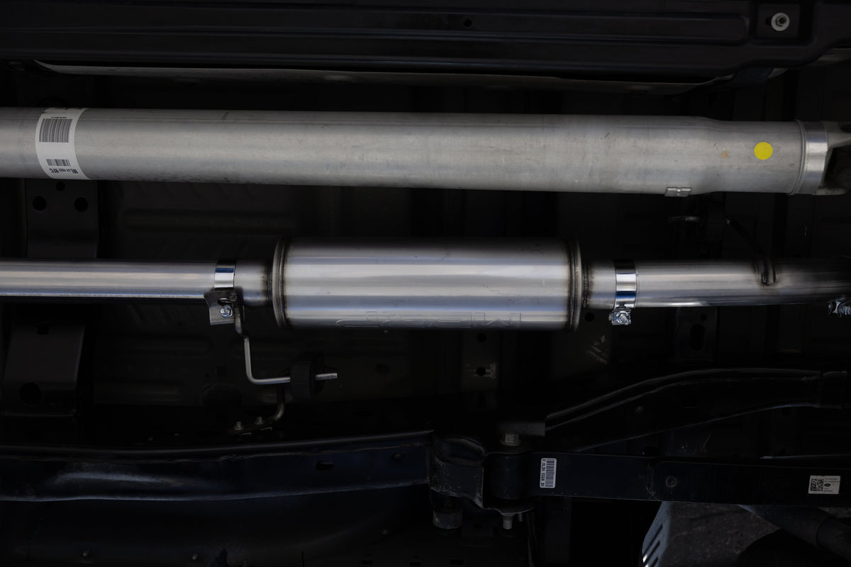 MBRP 2021 2026 Ford F-150 2.7L EcoBoost 3.5L EcoBoost 5.0L Black-Coated Aluminized Steel 3 Cat-Back Single Side Dual Outlet | S5277BLK