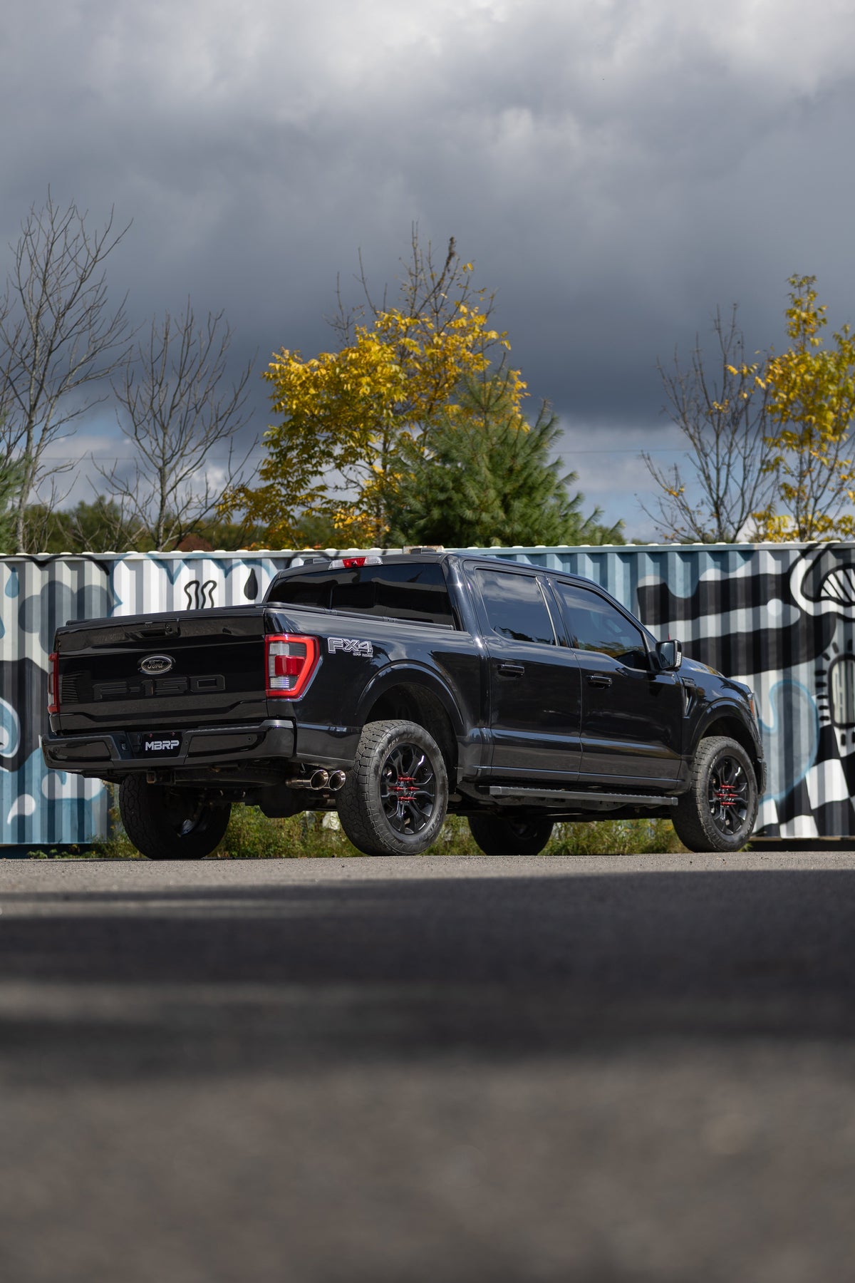 MBRP 2021 2026 Ford F-150 2.7L EcoBoost 3.5L EcoBoost 5.0L Black-Coated Aluminized Steel 3 Cat-Back Single Side Dual Outlet | S5277BLK