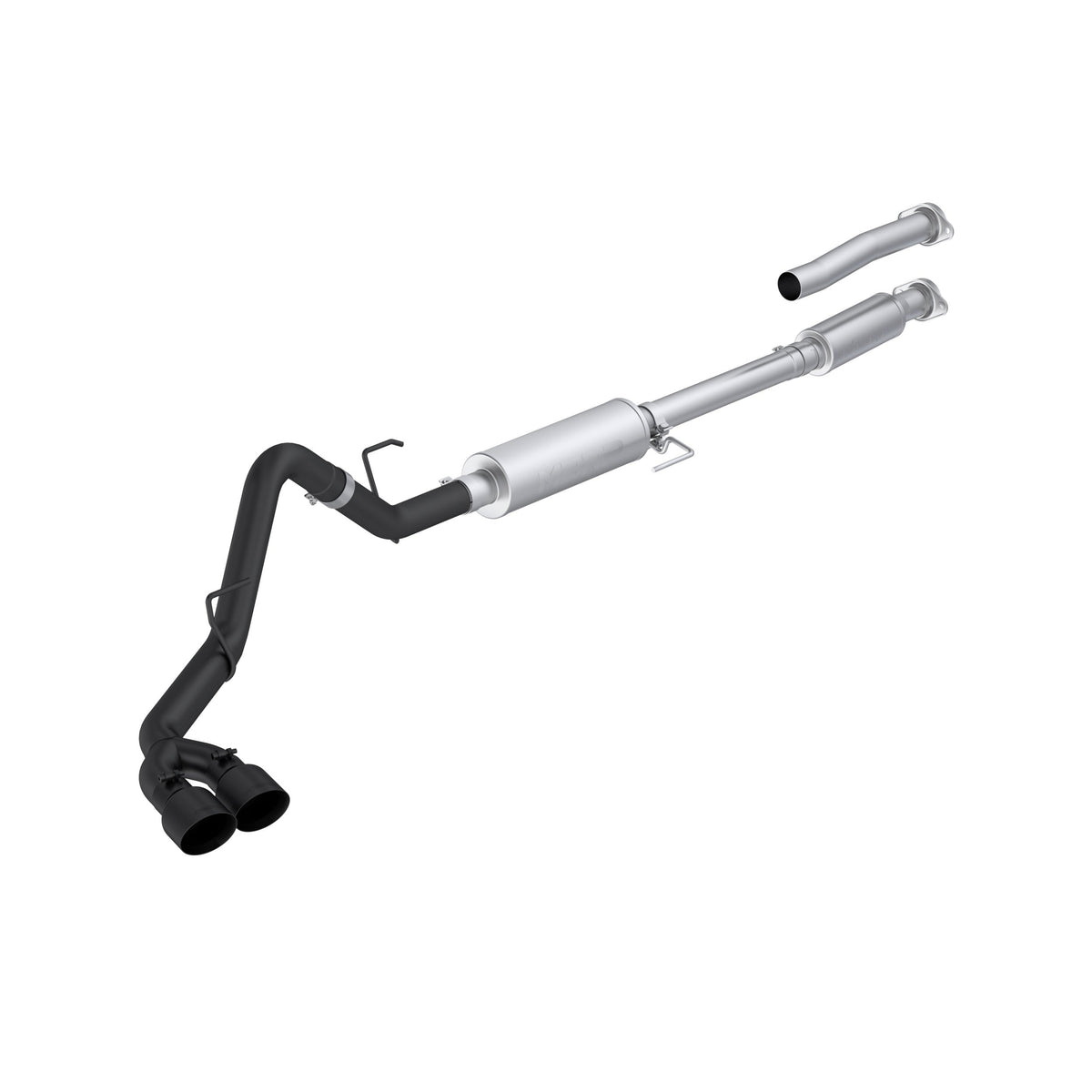 MBRP 2021 2026 Ford F-150 2.7L EcoBoost 3.5L EcoBoost 5.0L Black-Coated Aluminized Steel 3 Cat-Back Single Side Dual Outlet | S5277BLK