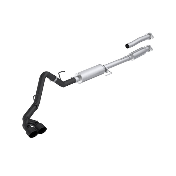 MBRP 2021 2026 Ford F-150 2.7L EcoBoost 3.5L EcoBoost 5.0L Black-Coated Aluminized Steel 3 Cat-Back Single Side Dual Outlet | S5277BLK