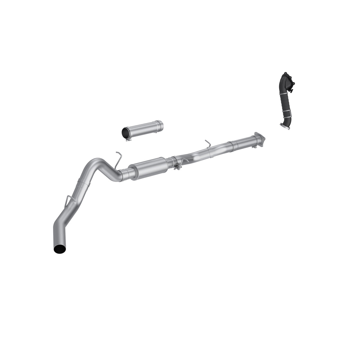 MBRP 2001 2004 Chevrolet GMC Silverado Sierra 2500 3500 6.6L Duramax Ec Cc Aluminized Steel 4 Cat-Back Single Side Exit - with Carb-Approved Downpipe EO# D-763-2 | S6001P