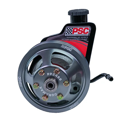 PSC Steering Performance Steering Power Steering Pump  Performance Pulley Kit – GMC 6.6L Duramax (2001–2010) – High-Performance – Gunmetal Grey SP1404-PG