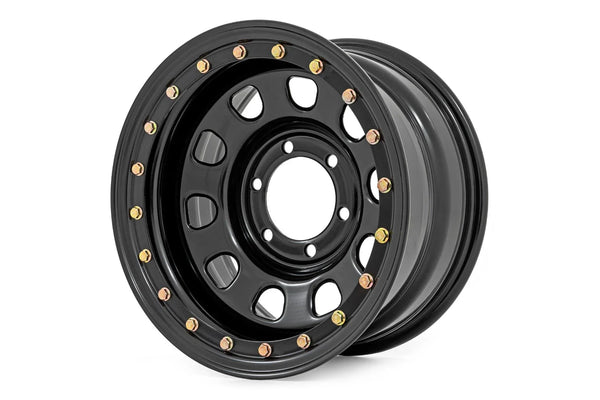Rough Country Rough Country Steel Simulated Bead Lock Wheel  Black  17x9  6x5.5  4.25 Bore  -12 RC51-7655SL | RC51-7655SL