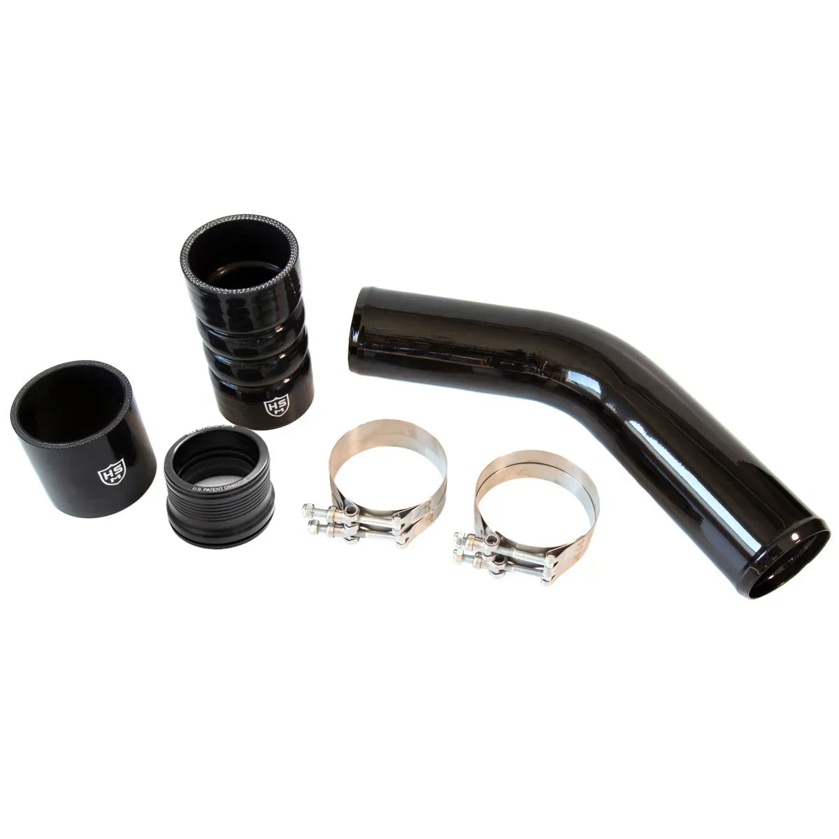 HS Motorsports H S Motorsports 2011-2025 Ford 6.7L Hot Side Intercooler Pipe Upgrade Kit BLACK 122016-B