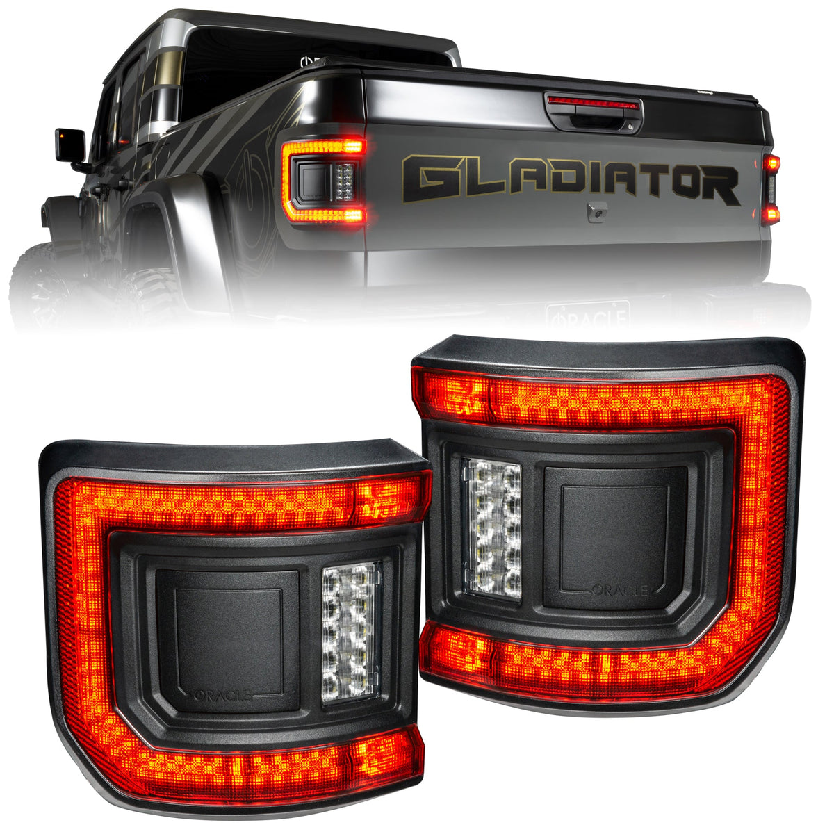 Oracle Lights LIGHTING FLUSH MOUNT LED TAIL LIGHTS FOR JEEP GLADIATOR JT - TINTED 5882-504-T