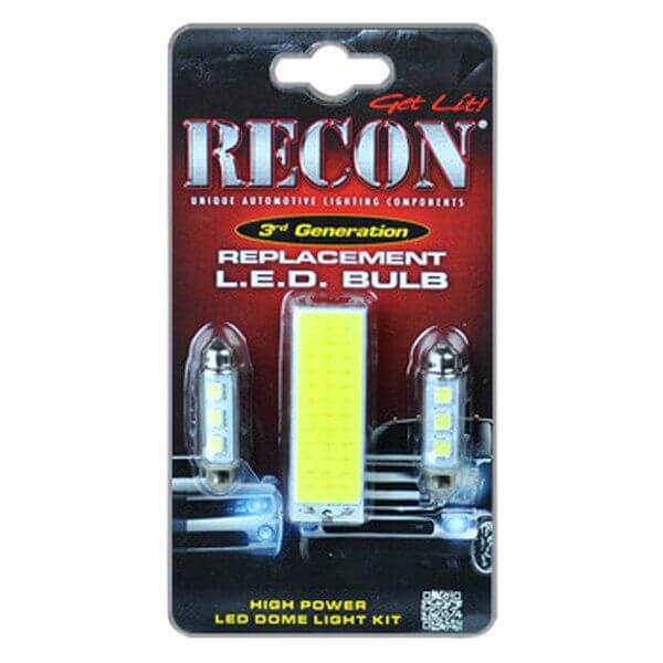 Recon Lighting Ford High Power Dome Light Set LED Replacement - Fits Ford 99-10 Superduty F250350450550650 and 97-03 F150 - 2 Sets Required For 4-Door Trucks 264163HP